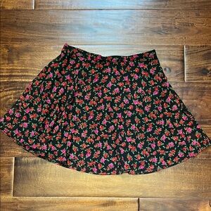 Art Class Black and Pink Floral Skirt